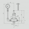 Krautzberger Materialdruckregler, mit Staurohr und Manometer, senkrecht, mit Schnellspüleinrichtung Vilcomet 